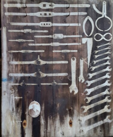 Painting titled "Mémoires." by David Spanu, Original Artwork, Encaustic