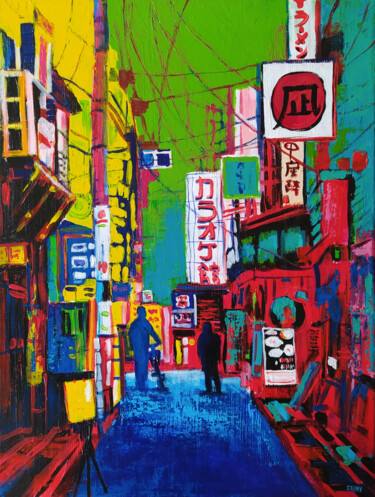 Картина под названием "Tokyo Setagaya" - David Stany Garnier, Подлинное произведение искусства, Акрил