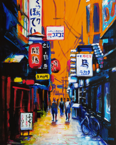 Pittura intitolato "Osaka Namba n°3" da David Stany Garnier, Opera d'arte originale, Acrilico