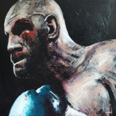 Painting titled "Boxeur (n°2)" by David Stany Garnier, Original Artwork, Acrylic Mounted on Wood Stretcher frame