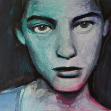 Painting titled "PORTRAIT (N°60)" by David Stany Garnier, Original Artwork, Acrylic Mounted on Wood Stretcher frame