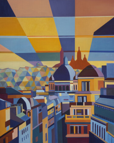Pintura titulada "Montmartre Amplifie…" por David Twose, Obra de arte original, Oleo