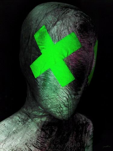 Fotografie getiteld "Cross Eyed Green La…" door David Underland, Origineel Kunstwerk, Digitale fotografie