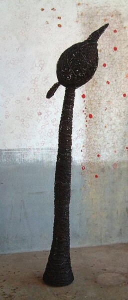 Escultura titulada "abstact  ijzerdraad…" por David Vanorbeek, Obra de arte original, Metales