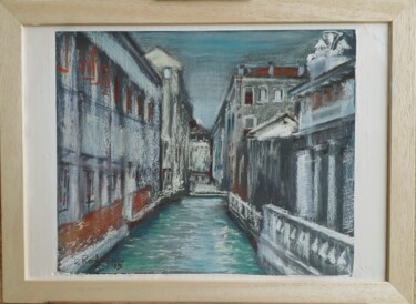 Pintura intitulada "Canaletto veneziano" por Davide Rodoquino, Obras de arte originais, Pastel