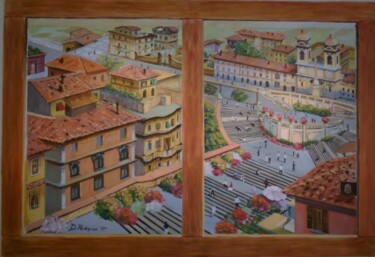 Pintura intitulada "Piazza di Spagna  (…" por Davide Rodoquino, Obras de arte originais, Acrílico