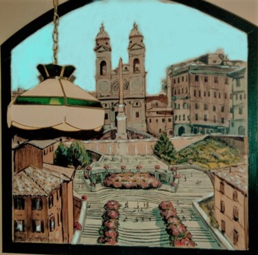 "Trinita' dei Monti" başlıklı Tablo Davide Rodoquino tarafından, Orijinal sanat, Akrilik