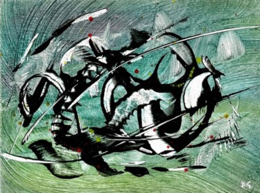 Картина под названием "Libre comme l'air (…" - Davidian Gotis Abstraction Abstraite, Подлинное произведение искусства, Энкау…