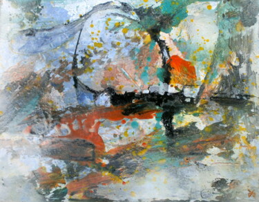 Painting titled "La Passerelle (The…" by Davidian Gotis Abstraction Abstraite, Original Artwork, Oil