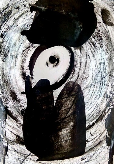 Malerei mit dem Titel "L'oeuf ou la poule…" von Davidian Gotis Abstraction Abstraite, Original-Kunstwerk, Acryl
