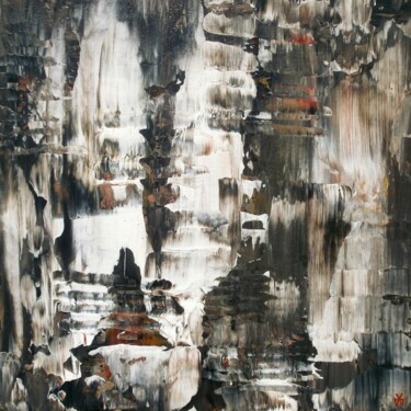 Schilderij getiteld "Ebène-Ivoire (Ebony…" door Davidian Gotis Abstraction Abstraite, Origineel Kunstwerk, Acryl