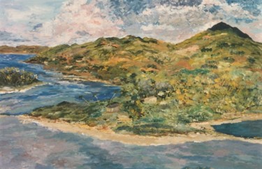 Painting titled "PACIFIC COASTLINE" by David Cade, Original Artwork, Oil