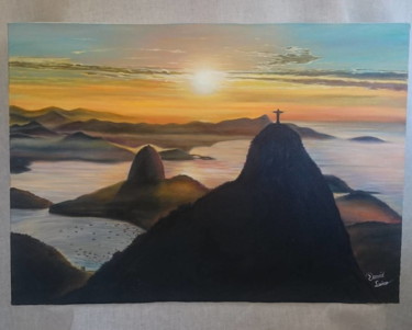 Peinture intitulée "Quadro Rio de Janei…" par David Lino, Œuvre d'art originale, Huile