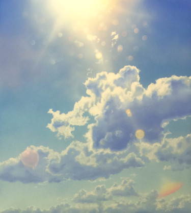 Pintura intitulada "Sunstream" por David Tracey, Obras de arte originais, Acrílico Montado em Armação em madeira