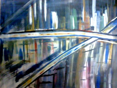 Painting titled "NOCHE EN LA CIUDAD" by Davileine Borrego, Original Artwork