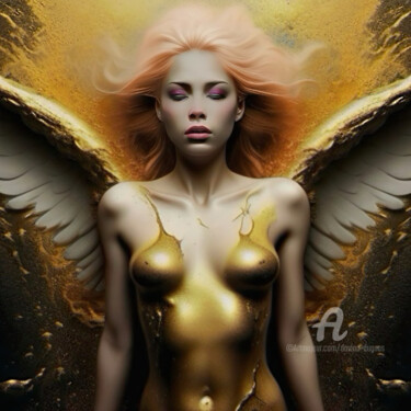 Цифровое искусство под названием "Golden Abundance Ac…" - Davina Dugnas, Подлинное произведение искусства, 2D Цифровая Работ…