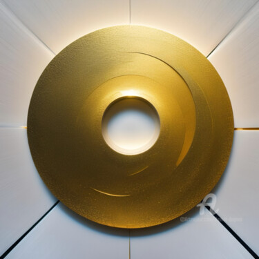 Arts numériques intitulée "Gold wish circle" par Davina Dugnas, Œuvre d'art originale, Travail numérique 2D