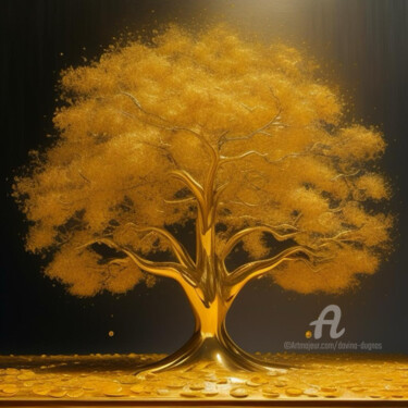 Digital Arts titled "Golden Abundance Mo…" by Davina Dugnas, Original Artwork, Digital Painting