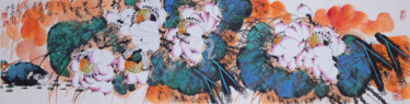 Painting titled "Fragrance of lotus…" by Dayou Lu, Original Artwork, Pigments