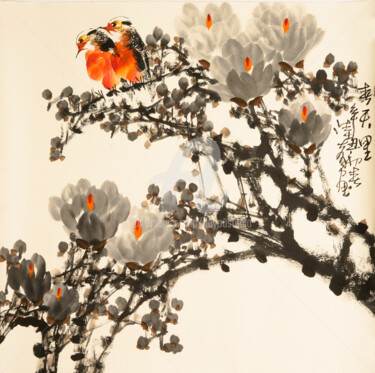 Painting titled "Spring time 春天里 （No…" by Dayou Lu, Original Artwork, Pigments