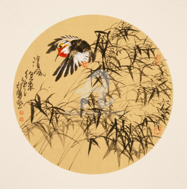 Malerei mit dem Titel "Fresh wind 清风 （No.1…" von Dayou Lu, Original-Kunstwerk, Pigmente