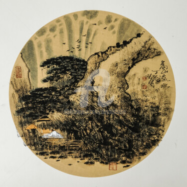 Ζωγραφική με τίτλο "High mountain and l…" από Dayou Lu, Αυθεντικά έργα τέχνης, Χρωστικές ουσίες