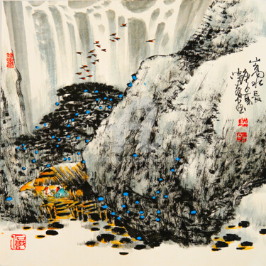"High mountain and l…" başlıklı Tablo Dayou Lu tarafından, Orijinal sanat, Pigmentler