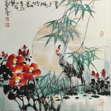 Pittura intitolato "Cool wind through b…" da Dayou Lu, Opera d'arte originale, pigmenti