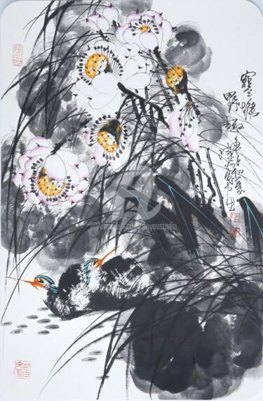 Peinture intitulée "Wild fun in the col…" par Dayou Lu, Œuvre d'art originale, Pigments