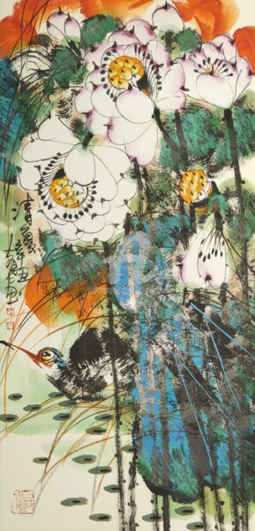 Peinture intitulée "Cool summer 清夏（No.1…" par Dayou Lu, Œuvre d'art originale, Pigments