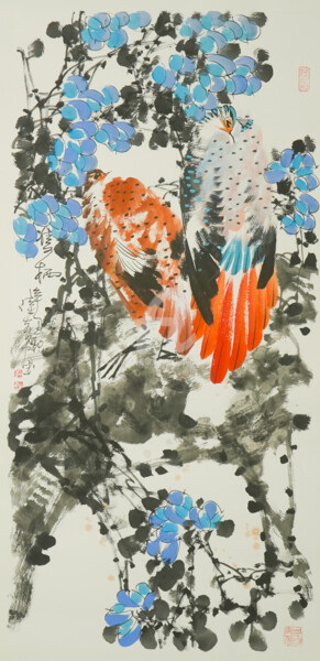 Schilderij getiteld "Double miss 双栖 （No.…" door Dayou Lu, Origineel Kunstwerk, pigmenten