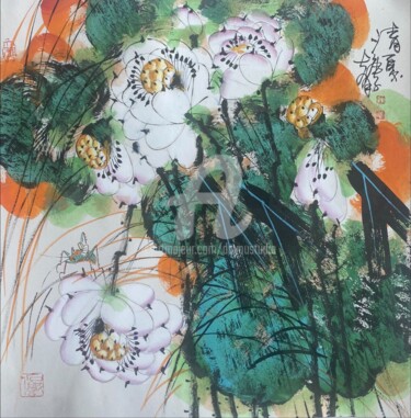 Peinture intitulée "Cool summer 清夏 （No.…" par Dayou Lu, Œuvre d'art originale, Pigments
