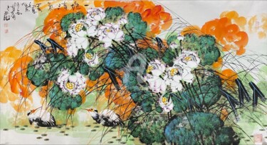 Pintura intitulada "Fresh in the lotus…" por Dayou Lu, Obras de arte originais, Pigmentos