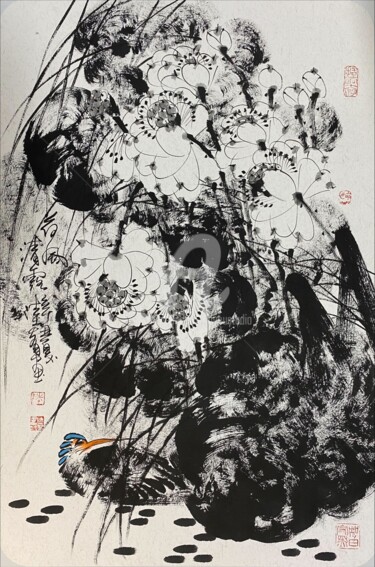 Painting titled "Wind through the lo…" by Dayou Lu, Original Artwork, Ink
