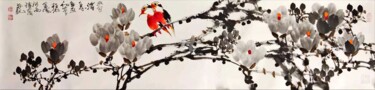 Peinture intitulée "Spring message 春消息…" par Dayou Lu, Œuvre d'art originale, Encre