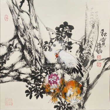 Pittura intitolato "Harvest in the autu…" da Dayou Lu, Opera d'arte originale, pigmenti