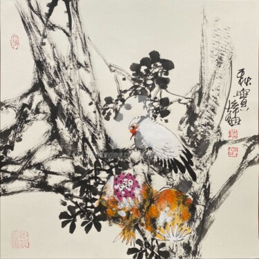 Painting titled "Harvest in the autu…" by Dayou Lu, Original Artwork, Pigments