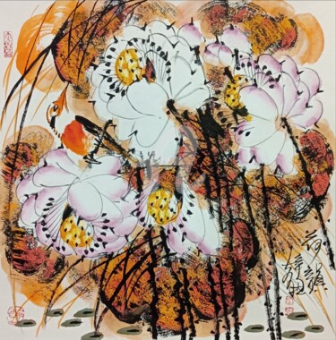 Malarstwo zatytułowany „Beautiful rhythm in…” autorstwa Dayou Lu, Oryginalna praca, Pigmenty