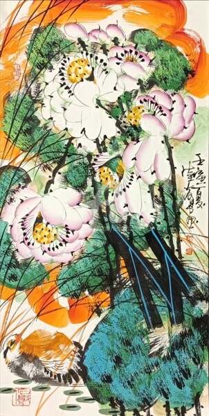 Schilderij getiteld "Non title 无题 （No.16…" door Dayou Lu, Origineel Kunstwerk, pigmenten