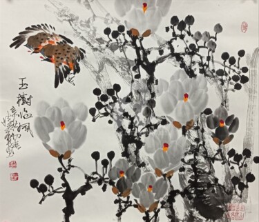 Peinture intitulée "A jade tree in the…" par Dayou Lu, Œuvre d'art originale, Pigments