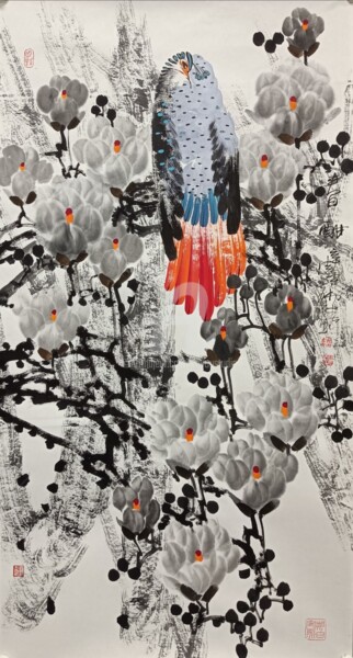 Malarstwo zatytułowany „Sleepy feeling in t…” autorstwa Dayou Lu, Oryginalna praca, Pigmenty