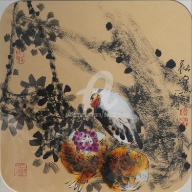 Pintura intitulada "Harvest in the autu…" por Dayou Lu, Obras de arte originais, Pigmentos