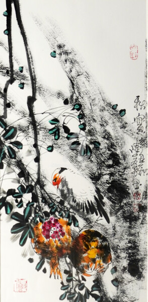 Peinture intitulée "Harvest in the autu…" par Dayou Lu, Œuvre d'art originale, Pigments