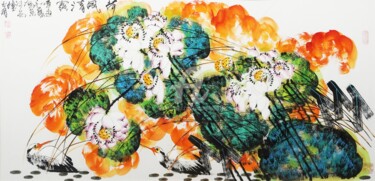 Peinture intitulée "Wind through fresh…" par Dayou Lu, Œuvre d'art originale, Pigments