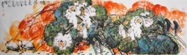 Pintura intitulada "Peaceful in the lot…" por Dayou Lu, Obras de arte originais, Pigmentos