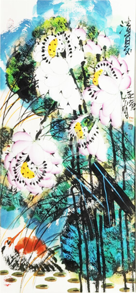 Ζωγραφική με τίτλο "Fresh summer 清夏 （No…" από Dayou Lu, Αυθεντικά έργα τέχνης, Χρωστικές ουσίες