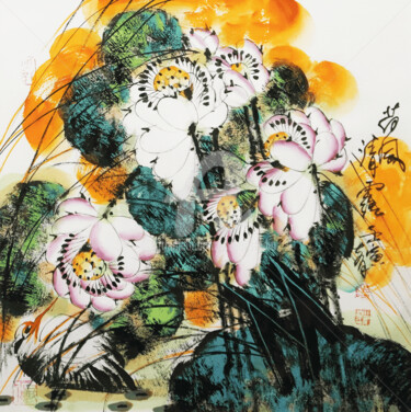 Malarstwo zatytułowany „Wind through fresh…” autorstwa Dayou Lu, Oryginalna praca, Pigmenty