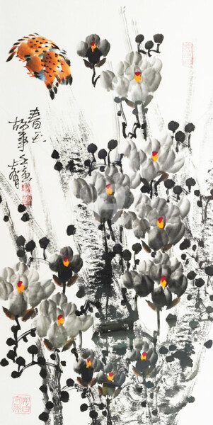 Painting titled "Spring story 春天故事 （…" by Dayou Lu, Original Artwork, Pigments