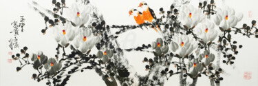 Malarstwo zatytułowany „Fragrance of Magnol…” autorstwa Dayou Lu, Oryginalna praca, Pigmenty