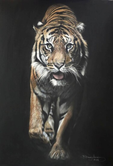 Disegno intitolato "Tiger Royal Origina…" da Deimante Bruzguliene, Opera d'arte originale, Matita